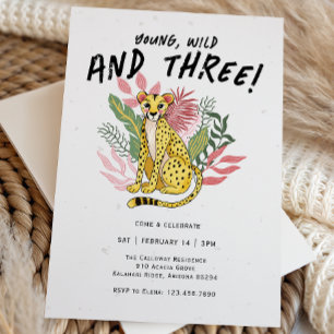 Invitation Fête d'anniversaire de trois ans de jeunes enfants