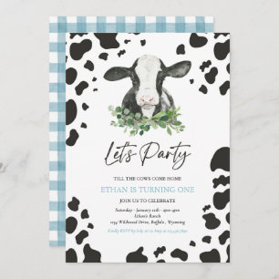 Invitation Fête d'anniversaire de vache Boy Ranch Farm Annive