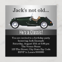 Fête d'anniversaire de voiture ancienne pour homme