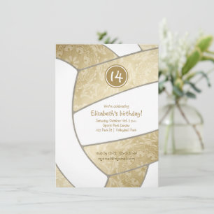 Invitation fête d'anniversaire de volley-ball