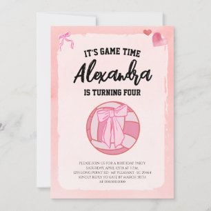 Invitation Fête d'anniversaire de volley-ball pour filles Coq