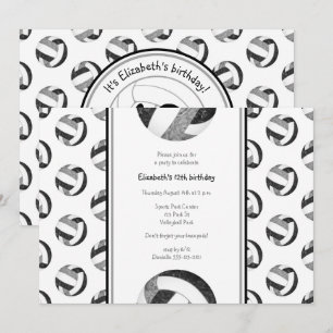 Invitation fête d'anniversaire de volley-ball pour filles noi