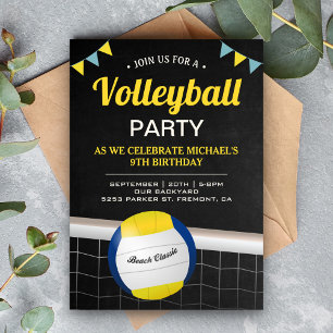 Invitation Fête d'anniversaire de volleyball de plage