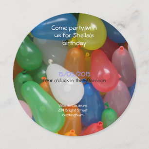 Invitation fête d'anniversaire de water baloon