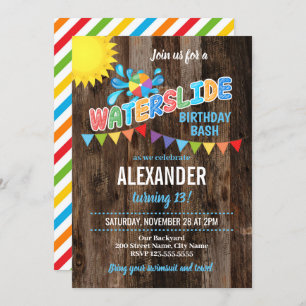 Invitation Fête d'anniversaire de Watertoboggan