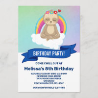 Fête d'anniversaire de yoga de paresseux méditant