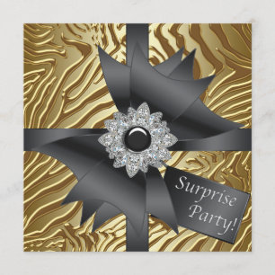 Invitation Fête d'anniversaire de Zebra Surprise