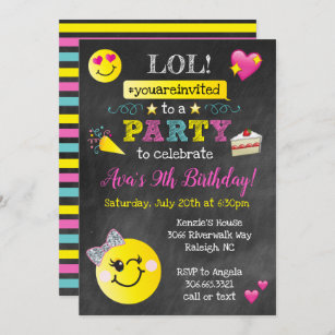 Invitation Fête d'anniversaire d'Emoji - tableau