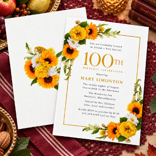 Invitation Fête d'anniversaire des 100 ans de Tournesol Popul