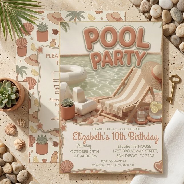 Invitation Fête d'anniversaire des 10 ans de filles Boho Terr (Créateur téléchargé)