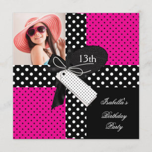 Invitation Fête d'anniversaire des 13 ans adolescentes