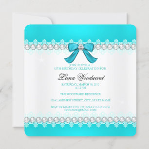Invitation Fête d'anniversaire des 13 ans des filles au diama