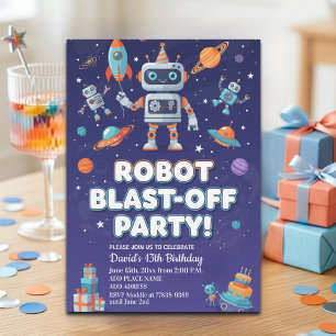 Invitation Fête d'anniversaire des 13 ans des robots dans l'e