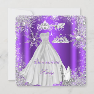 Invitation Fête d'anniversaire des 15 ans Quinceanera Violet