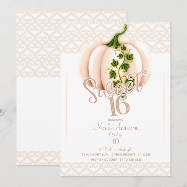 Invitation Fête d'anniversaire des 16 ans d'automne aux citro (Devant / Derrière)