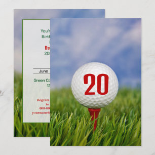 Invitation Fête d'anniversaire des 20 ans de Golf