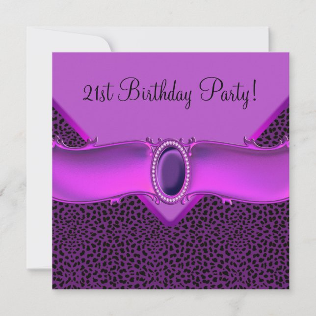 Invitation Fête d'anniversaire des 21 ans de Purple Leopard (Devant)