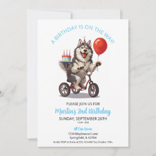 Invitation Fête d'anniversaire des 2 ans d'Alaskan Malamute à