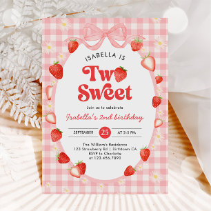 Invitation Fête d'anniversaire des 2 ans de Strawberry Two Sw