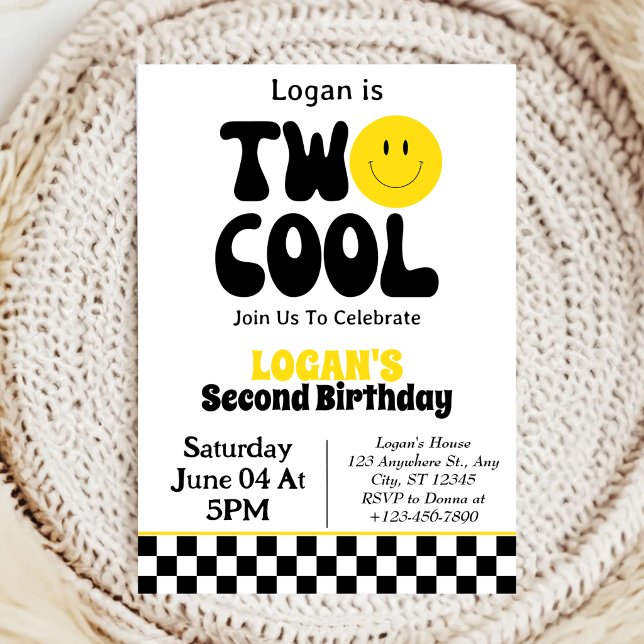 Invitation Fête d'anniversaire des 2 ans de Two Cool Boy (Créateur téléchargé)