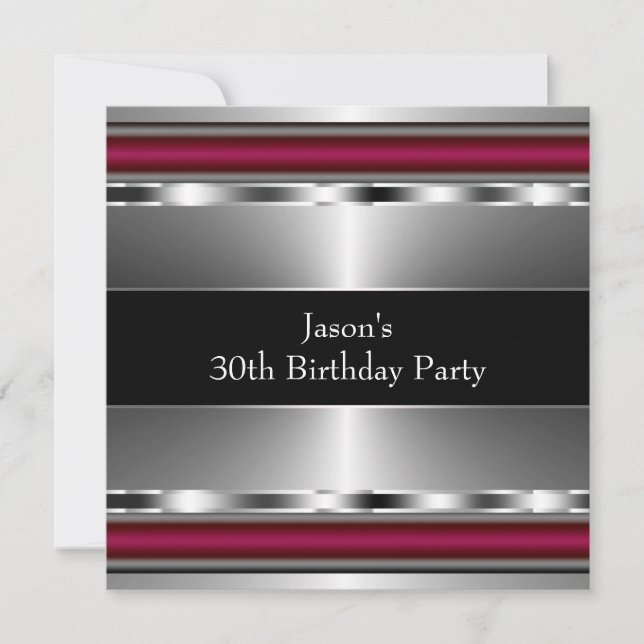 Invitation Fête d'anniversaire des 30 ans de Black Red Silver (Devant)