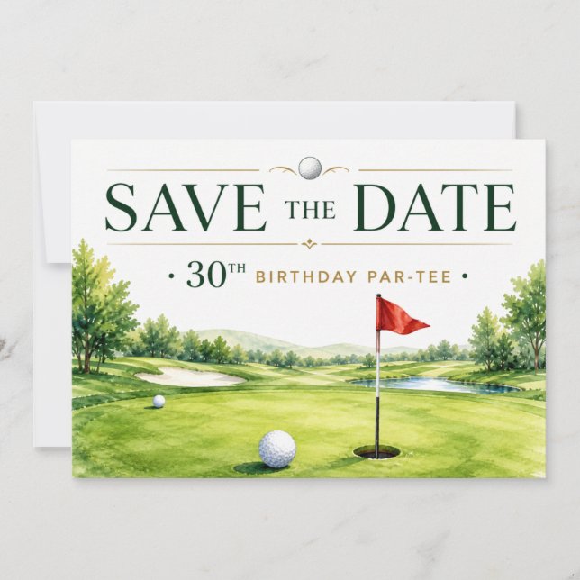 Invitation Fête d'anniversaire des 30 ans de Golf (Devant)