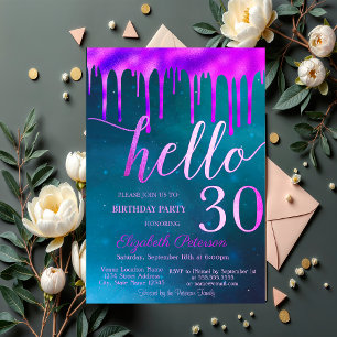 Invitation Fête d'anniversaire des 30 ans de Holographic Drip