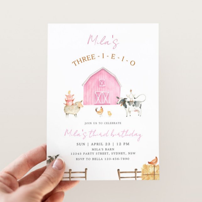 Invitation Fête d'anniversaire des 3 ans de Three-I-E-I-O Pin (Créateur téléchargé)