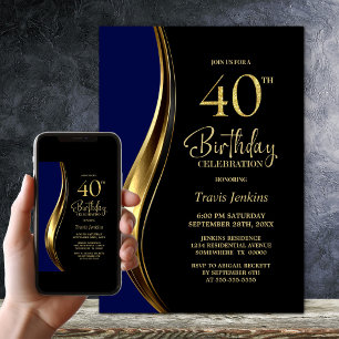 Invitation Fête d'anniversaire des 40 ans de Black Gold Blue
