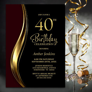 Invitation Fête d'anniversaire des 40 ans de Black Gold Burgu