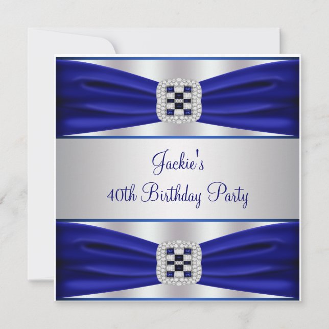 Invitation Fête d'anniversaire des 40 ans de Blue Sapphire Di (Devant)