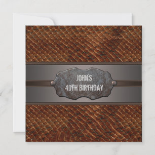 Invitation Fête d'anniversaire des 40 ans de l'homme en cuir