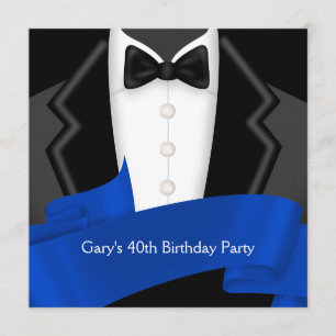 Invitation Fête d'anniversaire des 40 ans de l'homme en smoki