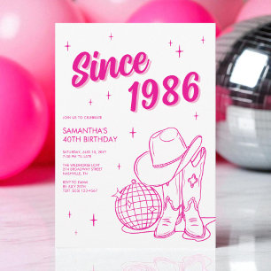 Invitation Fête d'anniversaire des 40 ans du Disco Rose Weste