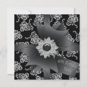 Invitation Fête d'anniversaire des 40 ans d'une femme en dama