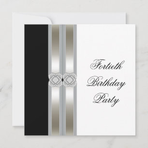 Invitation Fête d'anniversaire des 40 ans d'une femme noir et