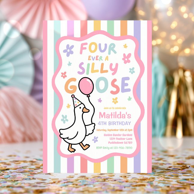 Invitation Fête d'anniversaire des 4 ans de Four Ever A Silly (Créateur téléchargé)