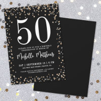 Fête d'anniversaire des 50 ans Black Gold Glitter