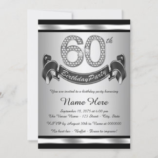 Invitation Fête d'anniversaire des 50 ans Black Silver