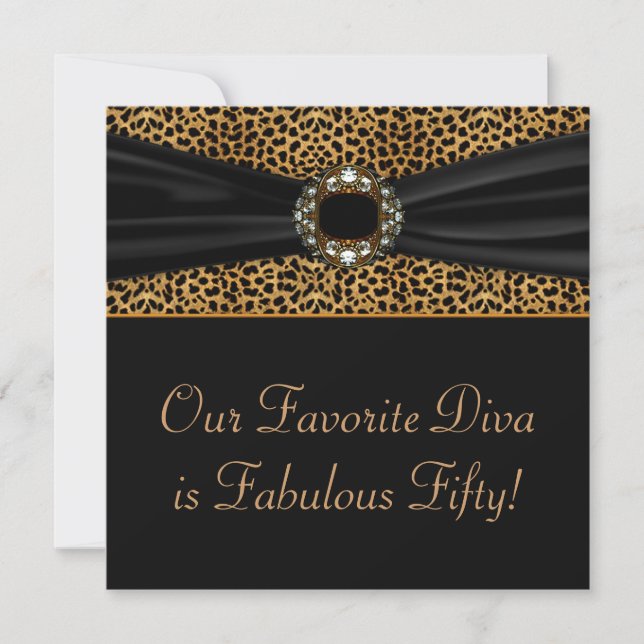 Invitation Fête d'anniversaire des 50 ans de la Diva Léopard  (Devant)