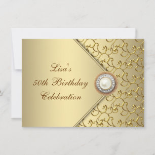 Invitation Fête d'anniversaire des 50 ans de la femme perle d