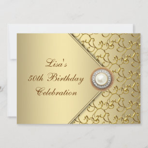 Invitation Fête d'anniversaire des 50 ans de la femme perle d