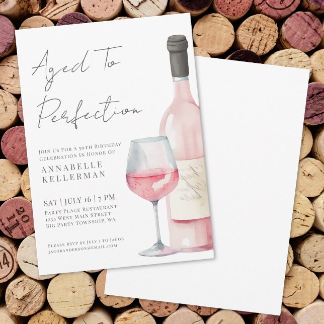 Invitation Fête d'anniversaire des 50 ans de Wine Simple (Wine Simple 50th Birthday Party Invitation)