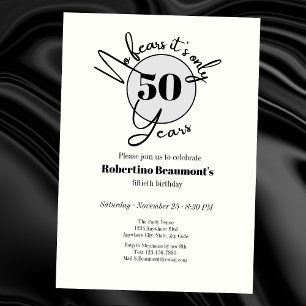 Invitation Fête d'anniversaire des 50 ans drôle et simple san