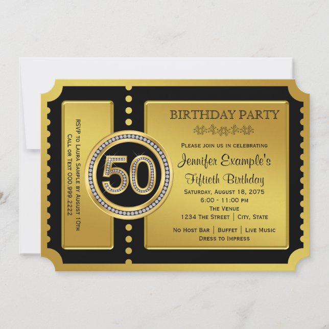 Invitation Fête d'anniversaire des 50 ans du Ticket d'Or (Devant)