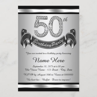 Invitation Fête d'anniversaire des 50 ans en argent