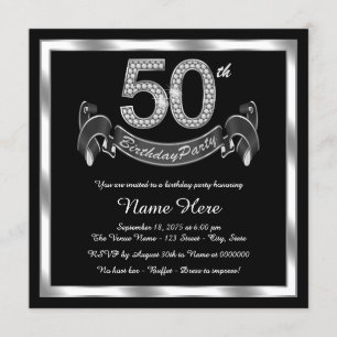 Invitation Fête d'anniversaire des 50 ans en argent