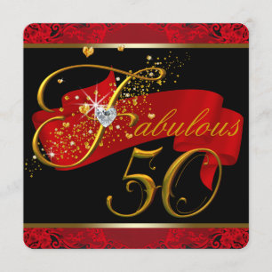 Invitation Fête d'anniversaire des 50 ans fabuleux d'une femm