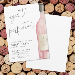 Invitation Fête d'anniversaire des 50 ans Wine Simple