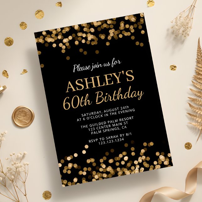 Invitation Fête d'anniversaire des 60 ans de Black Gold (Créateur téléchargé)